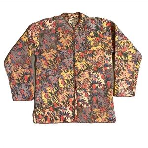 Orvis 100% Cotton Quilted Jacket Patchwork Toggle Buttons Reversible Size Small